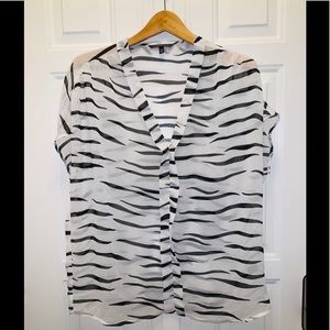 Victoria Secrets L sheer zebra top